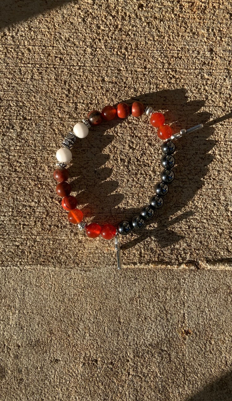 SHADOW SHIELD CARNELIAN & HEMATITE PROTECTION BRACELET