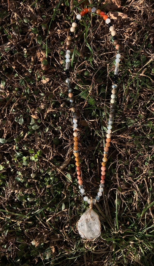 CLOUDED DREAMS CLEAR QUARTZ CLARITY & RELAXATION NECKLACE